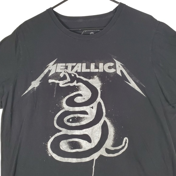 Metallica Tops - Metallica Black Album Snake Graphic T-Shirt Black Silver XL Band Tee